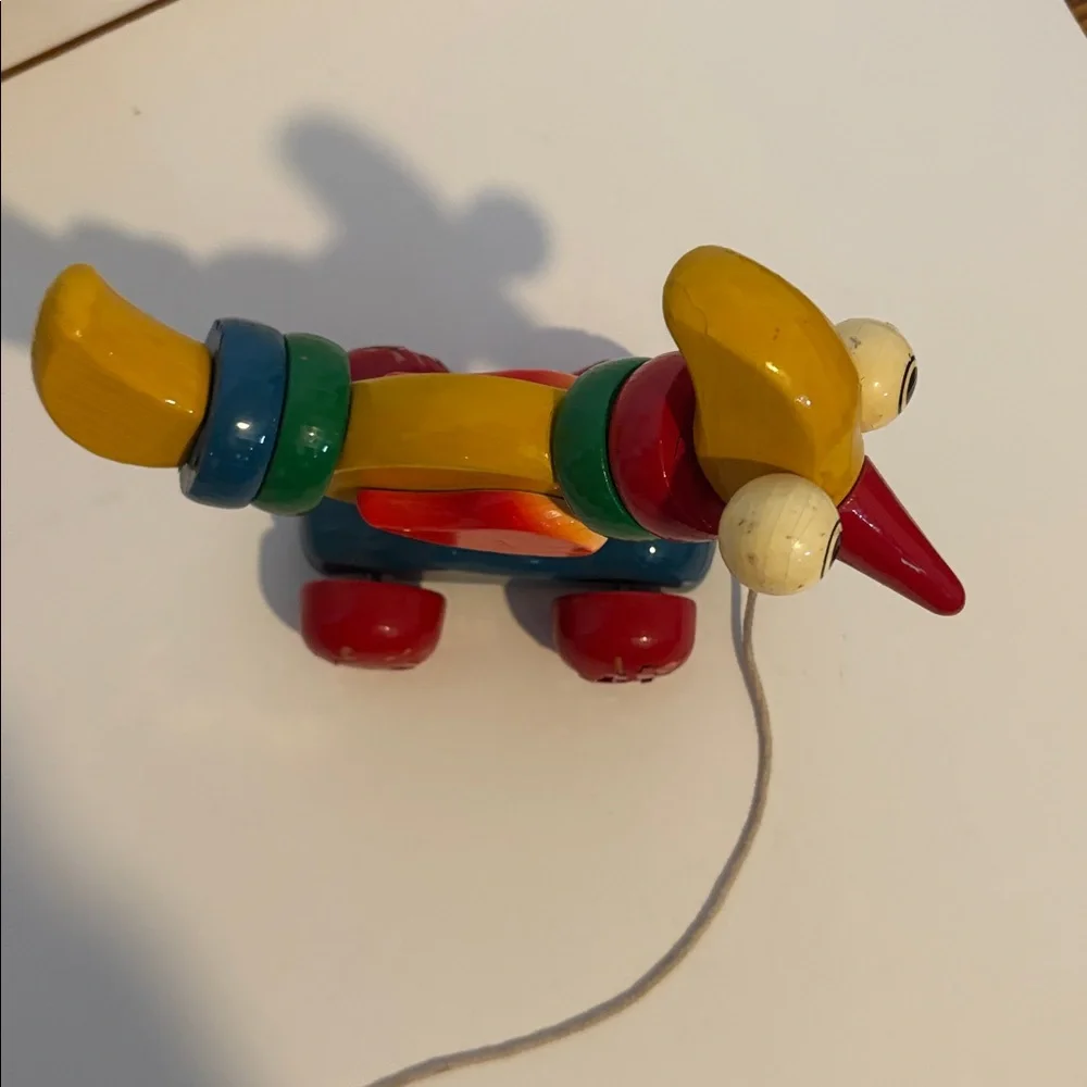 Vintage Kouvalias exotic bird Pull Toy 1990s
